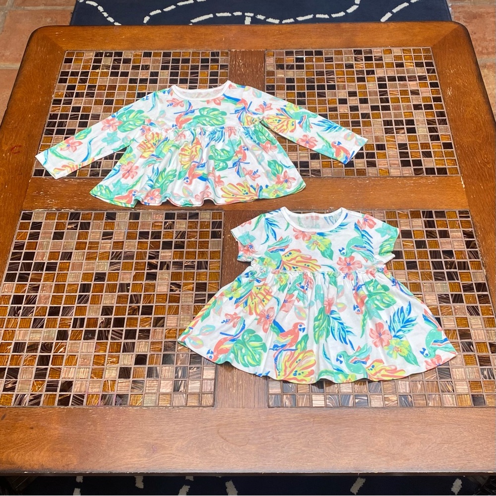 First Impressions Rainforest Baby Girl Set Tops